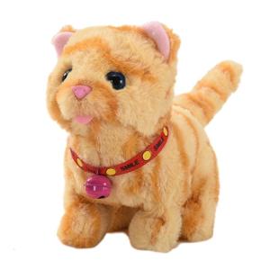 Walking Cat Toy Walking Meowing Interactive Plush Pet for Kids Realistic Stuffed Animal Great Gifts for Boys and Girls