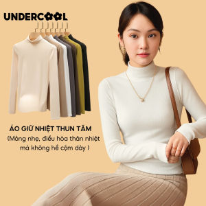 Áo Thun Tăm Giữ Nhiệt Nữ Dài Tay Cổ thấp UNDERCOOL form ôm body áo nữ dài tay dáng ôm trơn H329