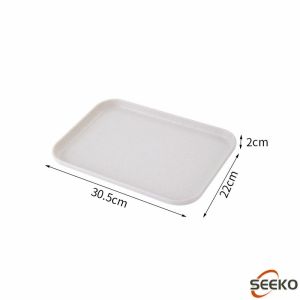 Seeko  Three colors of wheat straw traynon fragilelightweight dining platerestaurant kitchenschool