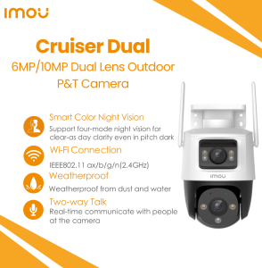 CCTV Outdoor Home Security Surveillance IMOU Cruiser Dual 6/10MP Securing 2 Zones at Once IMOU SENSE