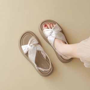 Free Shipping New Chinese-Style Platform Sandals For Women Perfect For Summer Featuring A Chic And Versatile Design With A Single-Strap Buckle And Roman-Style Detailing