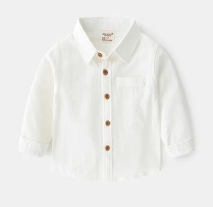 IYEAL Kids Spring Childrens Clothes 2026 New Long Sleeve Boys Tops Shirt Solid Color Pure Cotton Shirt for Girl2026
