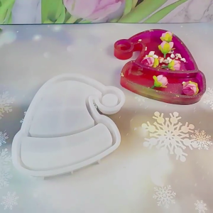 Khuôn silicon nhựa khay khuôn Mũ giáng sinh hình dạng Silicone tấm khuôn Silicone kết cấu crafting khuôn mẫu cho nghề thủ công