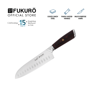 Fukuro Santoku Stainless Steel Knife Kitchen Utensils Seido