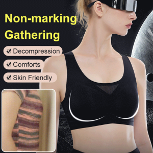 Technology Side Lip Gathering Bra AntiSag Jelly Tank Bra Shock Absorbing Gathering Bra Tank Top