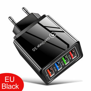 Pengisian Daya Cepat+Lampu LED Adapter Charger 5V 3.1A 4 Port USB Quick Charging Fast Charging