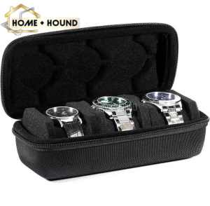HOME+HOUND Watch Travel CasesWatch Box for Men Black 3/5 Slot Watch Roll Travel Case Organizer DisplayTravel