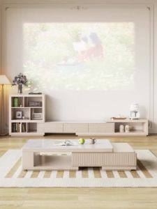 【SG⚡】Buttercream-Style Coffee Table and TV Cabinet Set Luxury-Inspired Modern Minimalist Slate Extendable Coffee Table
