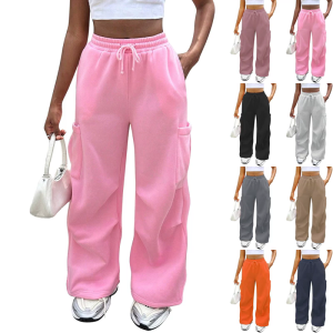 Womens Wide Leg Sweatpants High Waisted Baggy Pants Fashion Teen Girl Drawstring Athletic Joggers