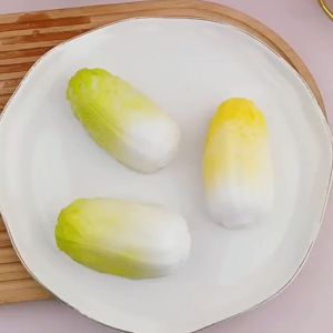 NCUMBE Cartoon Cabbage Squeeze Toys Green Slow Rebound Vegetable Fidget Toy Pretend Play Soft Simulation Squishy Toy Sensory Toys