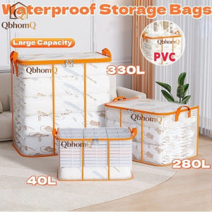 QbhomQ PVC Large Capacity Storage Bags Waterproof Clothes Wardrobe Organizer Foldable Moving Storage Bag
