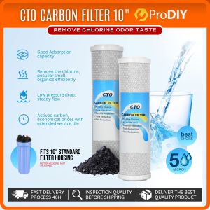 10" CTO Carbon Block Water Filter Replacement Universal 5 Micron Water Filter Housing Remove Reduce Taste Chlorine Odor