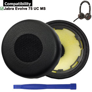 【Stock in SG】Soft Foam Jabra Evolve 75 75+ UC MS Earpads Cushions Replacement For Jabra Evolve 75 75UC 75MS Headphone Headset Ear Pads Cushion Cover Memory Foam Earmuff Accessories Ear Cups Ear Covers Jabra 75 jabra evolve 75 ear cushion