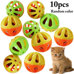 10Pcs Color Bell Ball Cat Teaser Toy for Parrots Lovebirds Parakeet Cockatiel