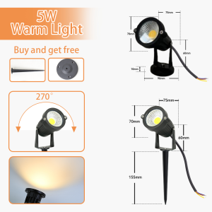 CHENBEN LED Lawn Lamp Outdoor Camping Light Waterproof Spike Lamp Warm White COB Spotlight for Pathway Garden Yard Landscape Lawn Night Lights