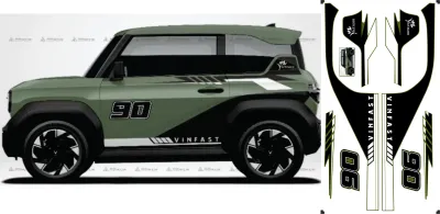 [ HOT] Tem dán xe VF3 - Mẫu tem dán xe VF3 thể thao có nhiều màu sắc lựa chọn. 1 bộ dán 2 bên xe [ BH 02 NĂM ]