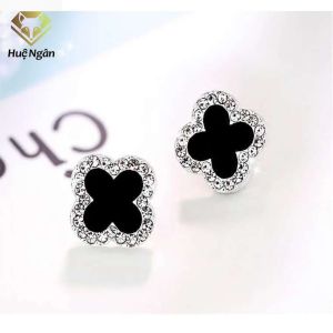 Bông tai bạc Ý 925 Huệ Ngân - Cỏ bốn lá may mắn RYE140928