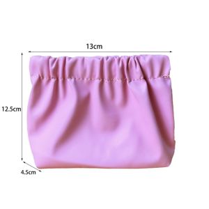 DXNZVA Màu trơn Túi lÁ mùa xuân Phong cách Hàn Quốc Tự đóng Túi đựng đồ nhỏ Thường ngày Túi đựng mỹ phẩm Túi đựng mỹ phẩm Phụ nữ