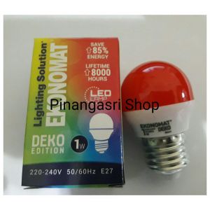LED Ekonomat 1 watt MERAH 1w / 1 w Bulb LED 1watt Lampu Tidur