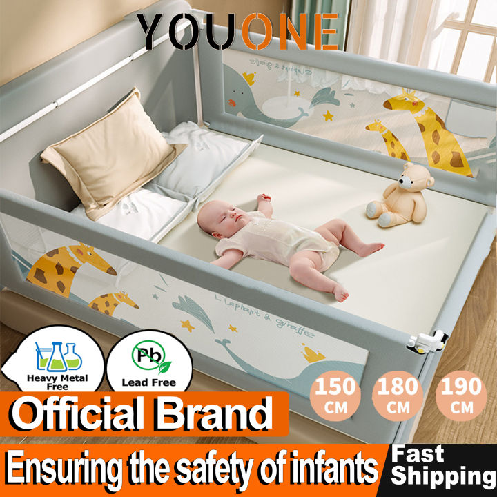YOUONE Adjustable height Anti Fall Baby Bed Fence Baby Bed Guard