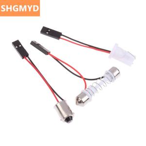 [COD] SHGMYD 10Pcs Adapter For Car Light Led Panel Stop Lamp Car Interior Dome Bulb T10 BA9S T4W Festoon To Pink Connector Wire Cables
