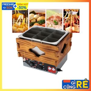 Nồi oden nấu lẩu xiên que tự chọn loại 9 ngăn