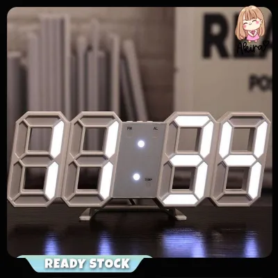 【READY STOCK】LED Jam Dinding / Meja Modern Digital 3D LED Wall Clock Alarm Clock 挂钟/时钟