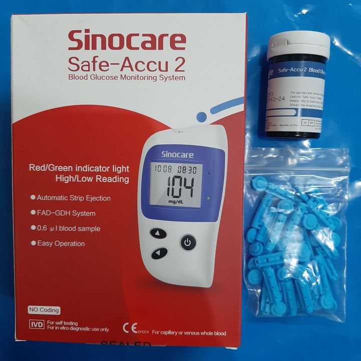 Sinocare Safe-accu 2 Glucometer set | Lazada PH