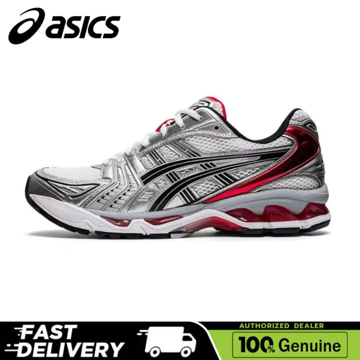 【100% Genuine】Asics Gel-Kayano 14 silver red for Men and women sneakers ...