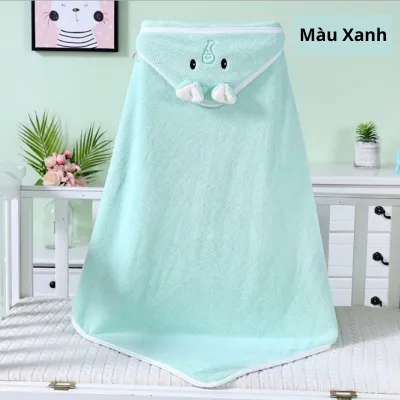 Chăn Mền ủ bông cao cấp có nón hình thú Khăn ủ khăn tắm cho bé 80x80cm