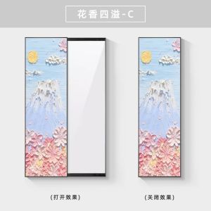 Dressing Mirror With Stand Dressing Mirror Wall Mirror Full Length Full Body Mirror Wall Mount Mirror With Rack Bedroom Decorative Painting Wall-Mounted Covering 镜子全身