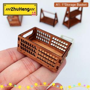 zhuheng 1 12 Dollhouse Mini lưu trữ giỏ búp bê nhà bánh mì thực phẩm Giỏ Dollhouse trang trí phụ kiện