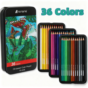 PENSING 36/72 Color Oil Based Colored Pencils with Iron Box Sketching Drawing Painting School Stationery Supplies