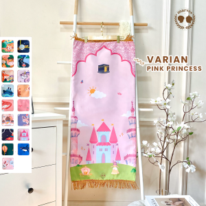 MARVES Sajadah Anak Custom Nama Gratis Tasbih Digital Anti Slip Print Kanvas Tebal Colourfull Motif Lucu