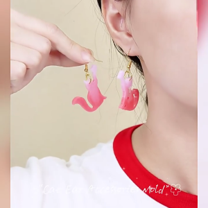 Cats Earrings Silicones Mould Epoxy Resin Molds Jewelry Making Molds Craft Supplies Handmade Pendant Moulds with Hole
