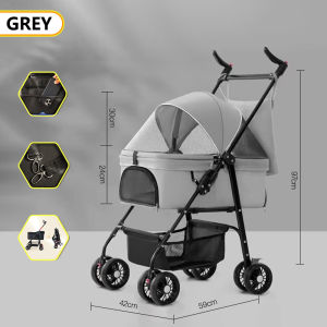 Pet  Cart Detachable Carrying Trolley Dog Cat Lightweight Foldable Outdoor Pet Stroller Small Dog