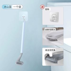 Wall Mounted Toilet Bowl Brush Long Handle Bathroom Cleaner with New Brush Head Design