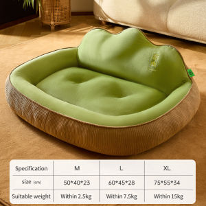 Pet Sofa Dog Bed Cloud Neck Support Cushion Crystal Soft Fabric All Season Comfort Bed for Medium Small Dogs
