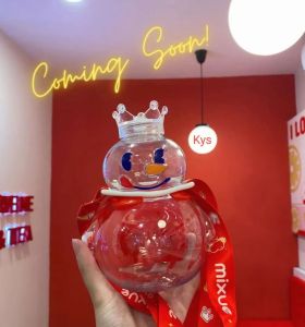 Botol Mixue Viral 2023 Anak Kapasitas Isi Air 700 ml / Tanpa Sedotan / Tanpa Bubble Wrap / Bahan Plastik