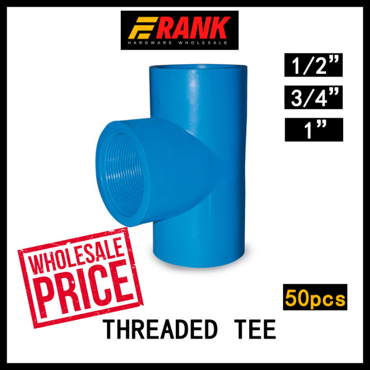 Threaded Tee PVC Blue Fittings 1/2 3/4 1 in 20mm 25mm 32mm Pipe ...