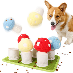 DY Loving Pet Leakage Toys IQ Puzzle Dog Toy Set Sniff Training Interactive Toys Molar Mushroom Box
