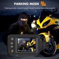 Motorcycle Camera Dash Cam, 2Inch IPS Screen 1080P+720P Dual AHD Bike Dashcam G-Sensor Parking Mode Driving Recorder Black. 