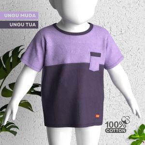 Kaos Anak Lengan Pendek Kombinasi Warna Menarik Bahan Katun Combed Untuk Usia 1-5 tahun