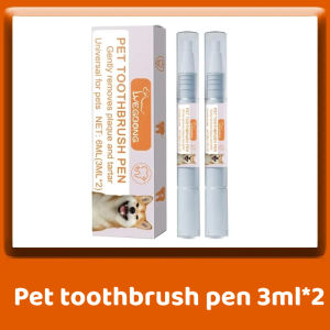 Pet Toothbrush Pen Dog Pet Oral Care Dog Teeth Cleaner Whitening Tartar Remover Toothbrush 2 Tubes