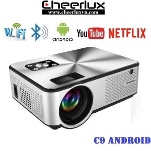 [Trả góp 0%]Máy chiếu mini android 13.0 projector Cheerlux C9 Full HD mới 2025 kết nối WIFI Bluethooth độ sáng 2800 lumens thay thế tivi 100 inch trong phòng ngủ. BH 12 tháng.