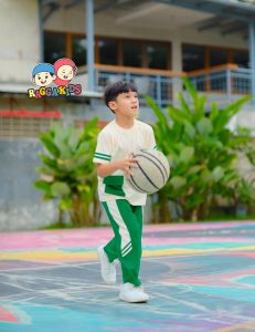 Seragam olahraga anak raggakids - Setelan olahraga anak Hijau cream