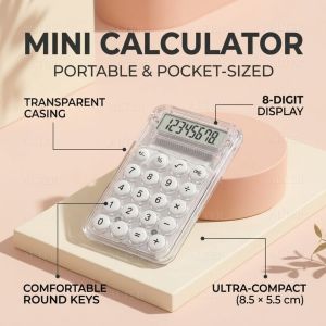 Mini Pocket Minimalist Color Calculator 8-bit High-definition Display Electronic Calculator Student Portable Stationery Kalkulator Mini Comel Convenient