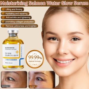 Moisturizing Salmon Water Glow Serum Anti Wrinkle Essence Collagen Hydrating Brightening Facial Skin Care
