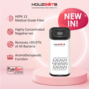 HouzBots 【Medical Grade Filter】Portable Air Purifier PuriBots PP-100 / HEPA 13 / Car Use / Aromatherapeutic function