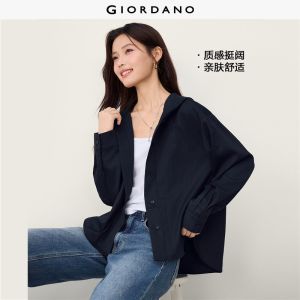 Giordano Beau Monde Women High-low hem oversized hooded jacket Free Shipping 13376852